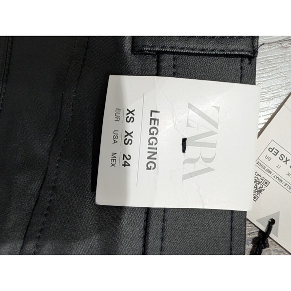 ZARA TRF Hi-Rise Faux Leather Leggings Side Zip Skinny Pants NWT Sz xs - Picture 6 of 6